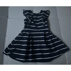 Polo Ralph Lauren Girls Dress Navy & White Stripes Ruffles Size 3/3T